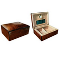 The Napoli 75 Count Walnut Burl Finish Cigar Humidor with Arched Top